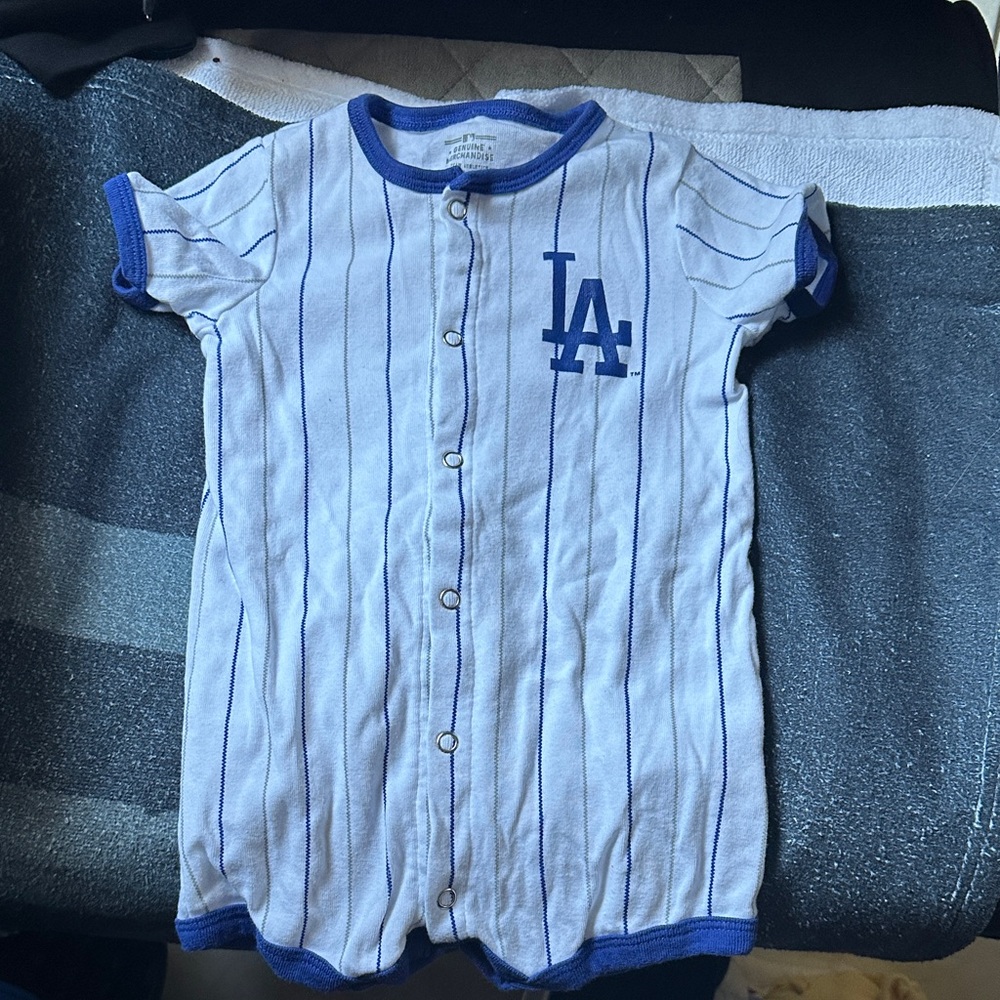 Genuine Merchandise Dodgers Blue and White Bodysuit